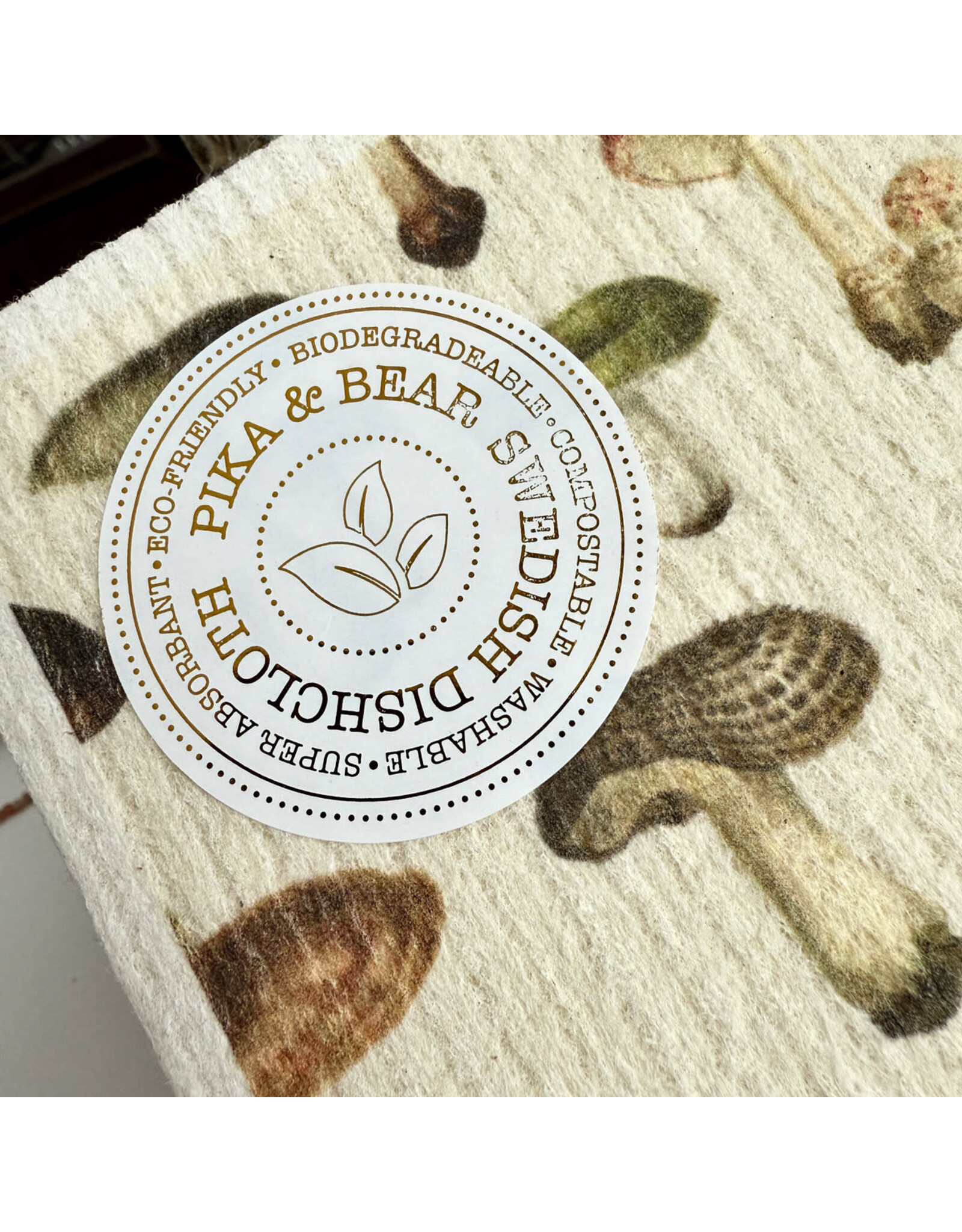 Pika & Bear Pika & Bear - "Ortus" Mushroom Design Swedish Dishcloth