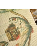 Pika & Bear Pika & Bear - "Serenade" Fish & Accordion Design Swedish Dishcloth