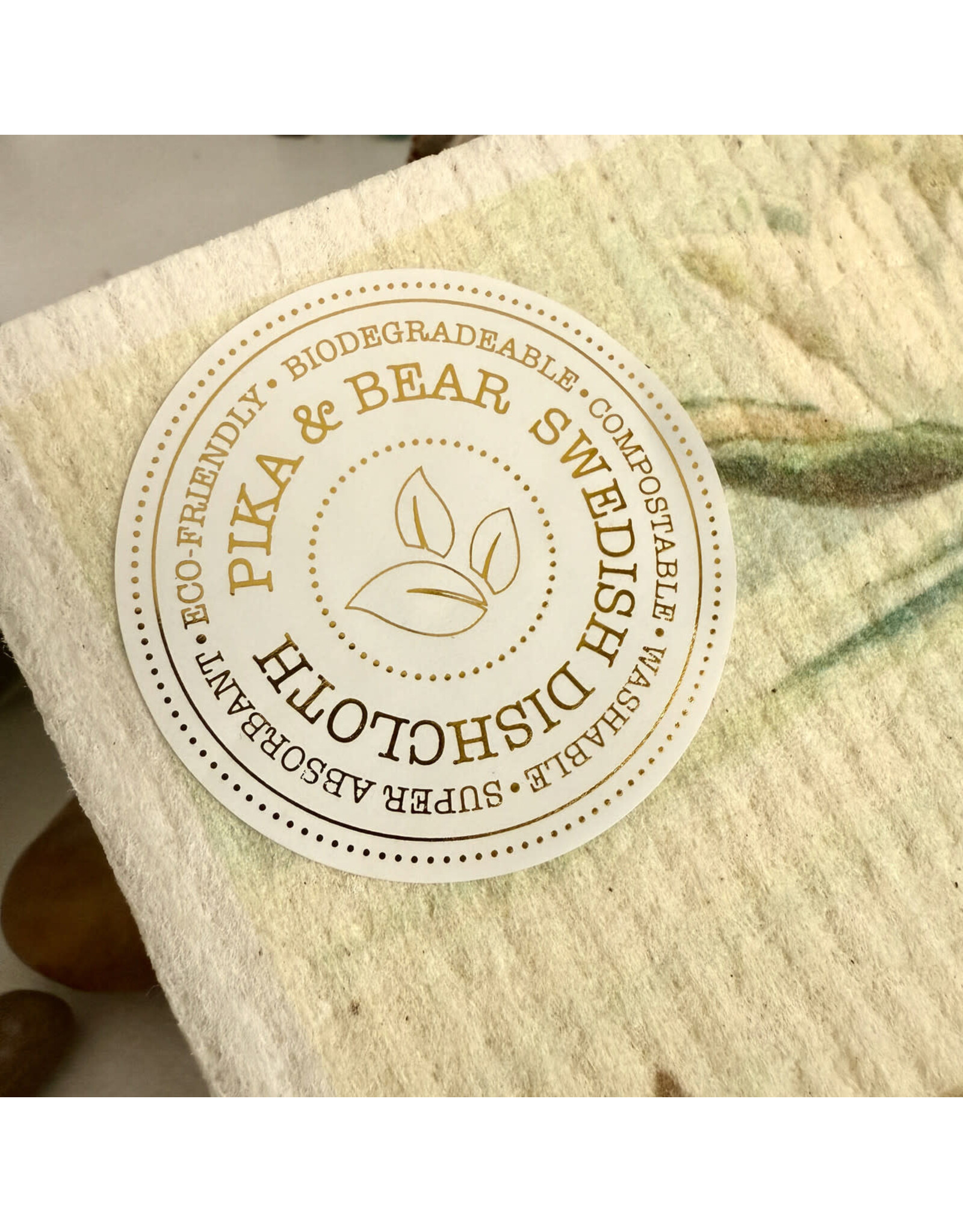 Pika & Bear Pika & Bear - "Serenade" Fish & Accordion Design Swedish Dishcloth