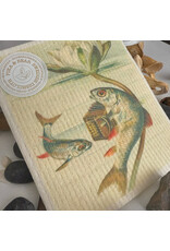 Pika & Bear Pika & Bear - "Serenade" Fish & Accordion Design Swedish Dishcloth