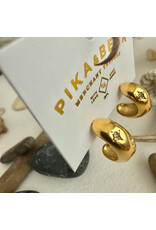 Pika & Bear Pika & Bear - "Lascaux" Rhinestone Stars Hoop Earrings in Gold