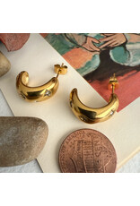 Pika & Bear Pika & Bear - "Lascaux" Rhinestone Stars Hoop Earrings in Gold