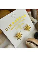 Pika & Bear Pika & Bear - "Dema" Sea Urchin Stud Earrings in Raw Brass