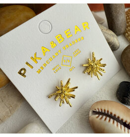 Pika & Bear Pika & Bear - "Dema" Sea Urchin Stud Earrings in Raw Brass