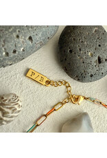 Pika & Bear Pika & Bear - "Bayside" Paperclip Chain Bracelet in Enamel & Gold
