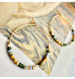 Pika & Bear Pika & Bear - "Memphré" Bead Hoop Earrings in Renoir #1