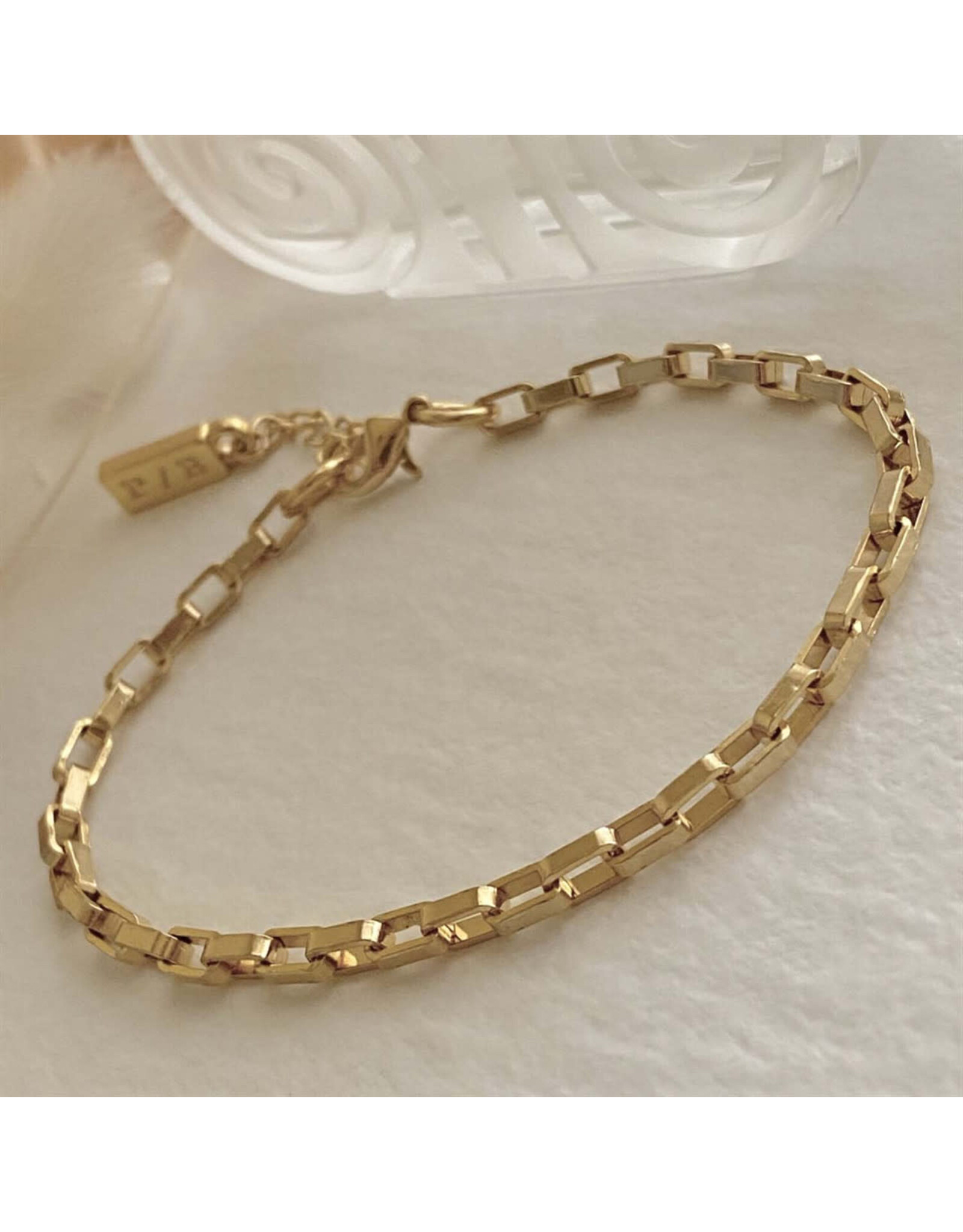 Pika & Bear Pika & Bear - "Dua" Rectangular Box Chain Bracelet