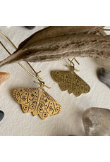 Pika & Bear Pika & Bear - "I Love Lamp" Brass Moth Drop Earrings