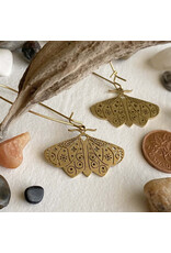 Pika & Bear Pika & Bear - "I Love Lamp" Brass Moth Drop Earrings