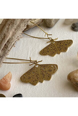 Pika & Bear Pika & Bear - "I Love Lamp" Brass Moth Drop Earrings