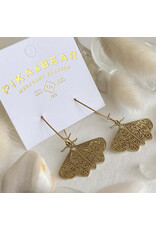 Pika & Bear Pika & Bear - "I Love Lamp" Brass Moth Drop Earrings