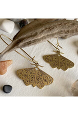 Pika & Bear Pika & Bear - "I Love Lamp" Brass Moth Drop Earrings