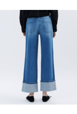 VERVET VERVET - High Rise Cuffed Baggy Wide Leg (Dark Denim)