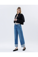 VERVET VERVET - High Rise Cuffed Baggy Wide Leg (Dark Denim)
