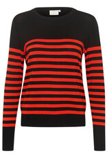 Kaffe Kaffe - Lizza Striped Knit Pullover (Black / Red)