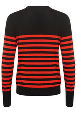 Kaffe Kaffe - Lizza Striped Knit Pullover (Black / Red)