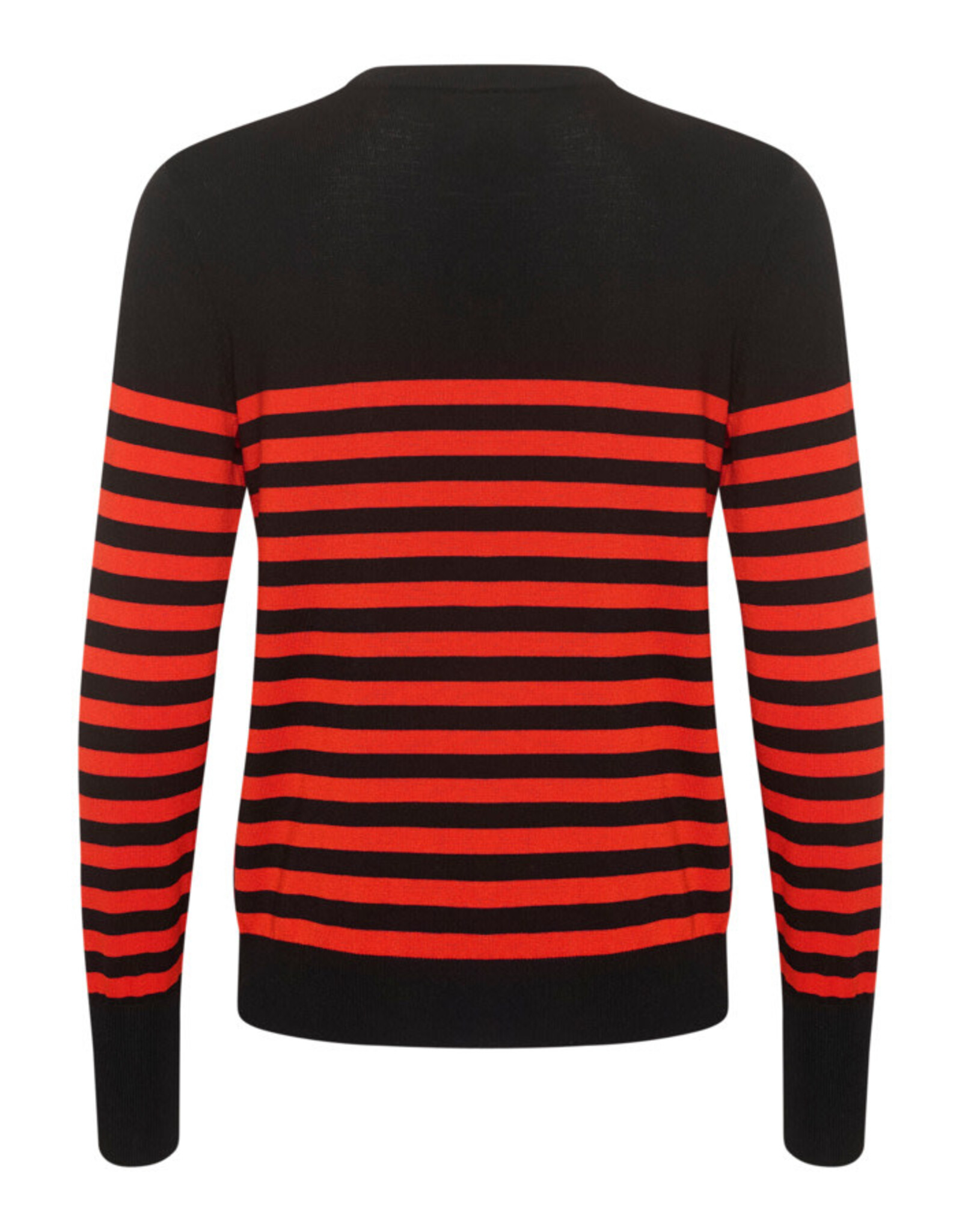 Kaffe Kaffe - Lizza Striped Knit Pullover (Black / Red)