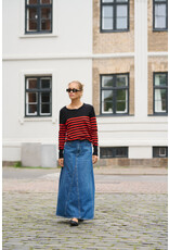 Kaffe Kaffe - Lizza Striped Knit Pullover (Black / Red)