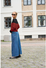 Kaffe Kaffe - Lizza Striped Knit Pullover (Black / Red)