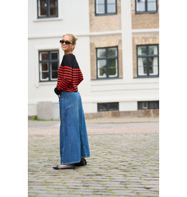 Kaffe Kaffe - Lizza Striped Knit Pullover (Black / Red)
