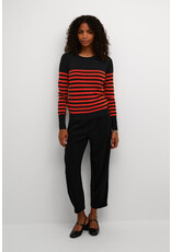 Kaffe Kaffe - Lizza Striped Knit Pullover (Black / Red)