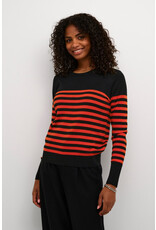 Kaffe Kaffe - Lizza Striped Knit Pullover (Black / Red)