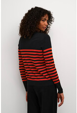Kaffe Kaffe - Lizza Striped Knit Pullover (Black / Red)