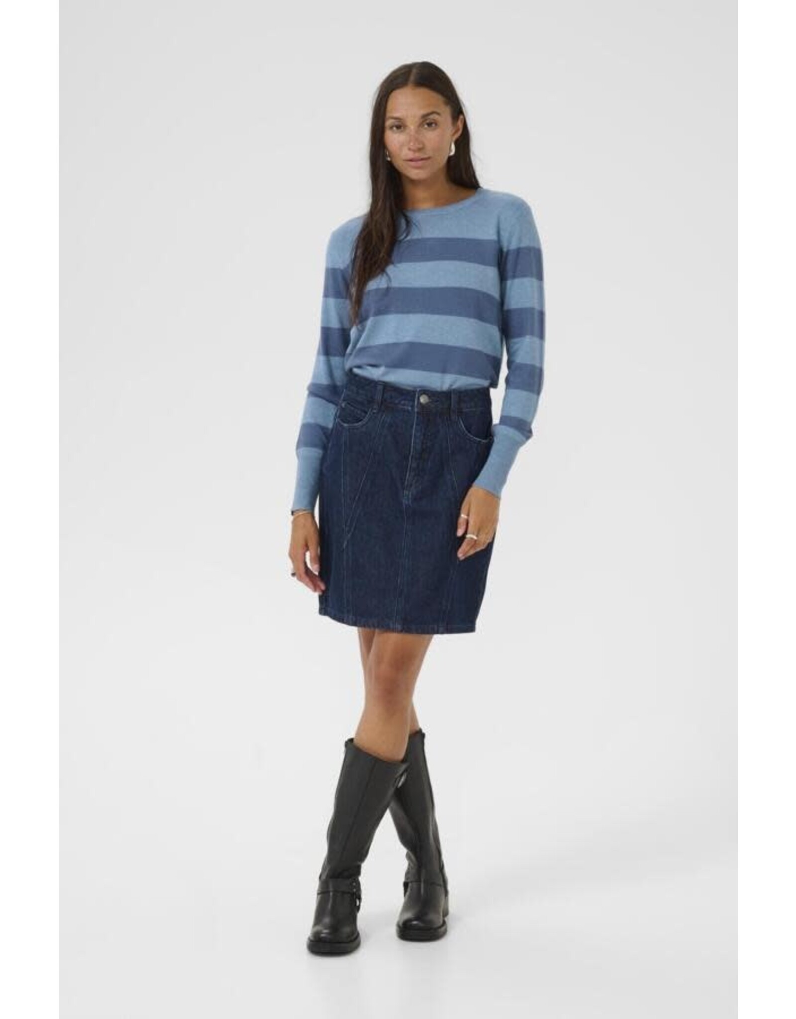 Kaffe Kaffe - Lizza Striped Knit Pullover (Windward)