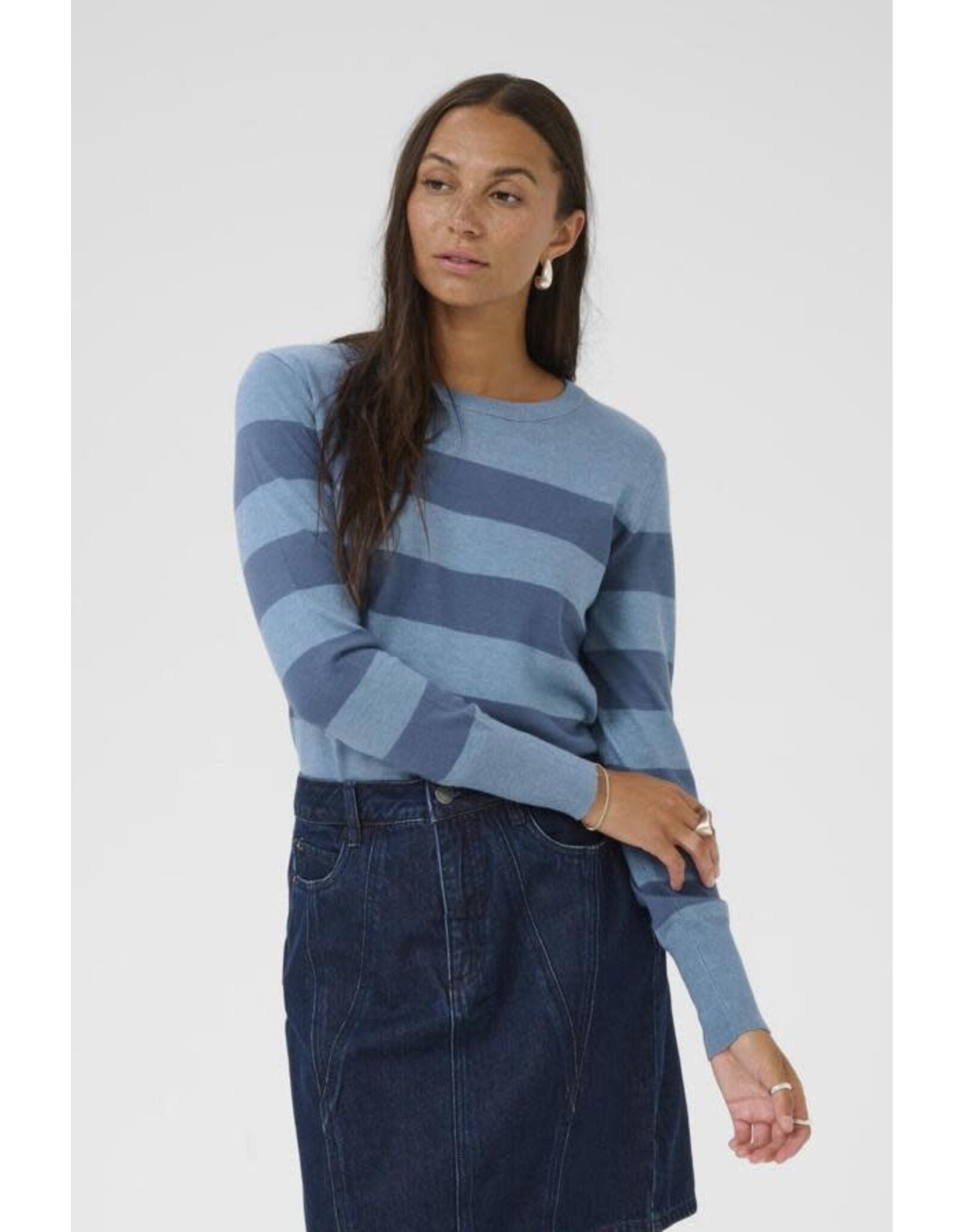 Kaffe Kaffe - Lizza Striped Knit Pullover (Windward)