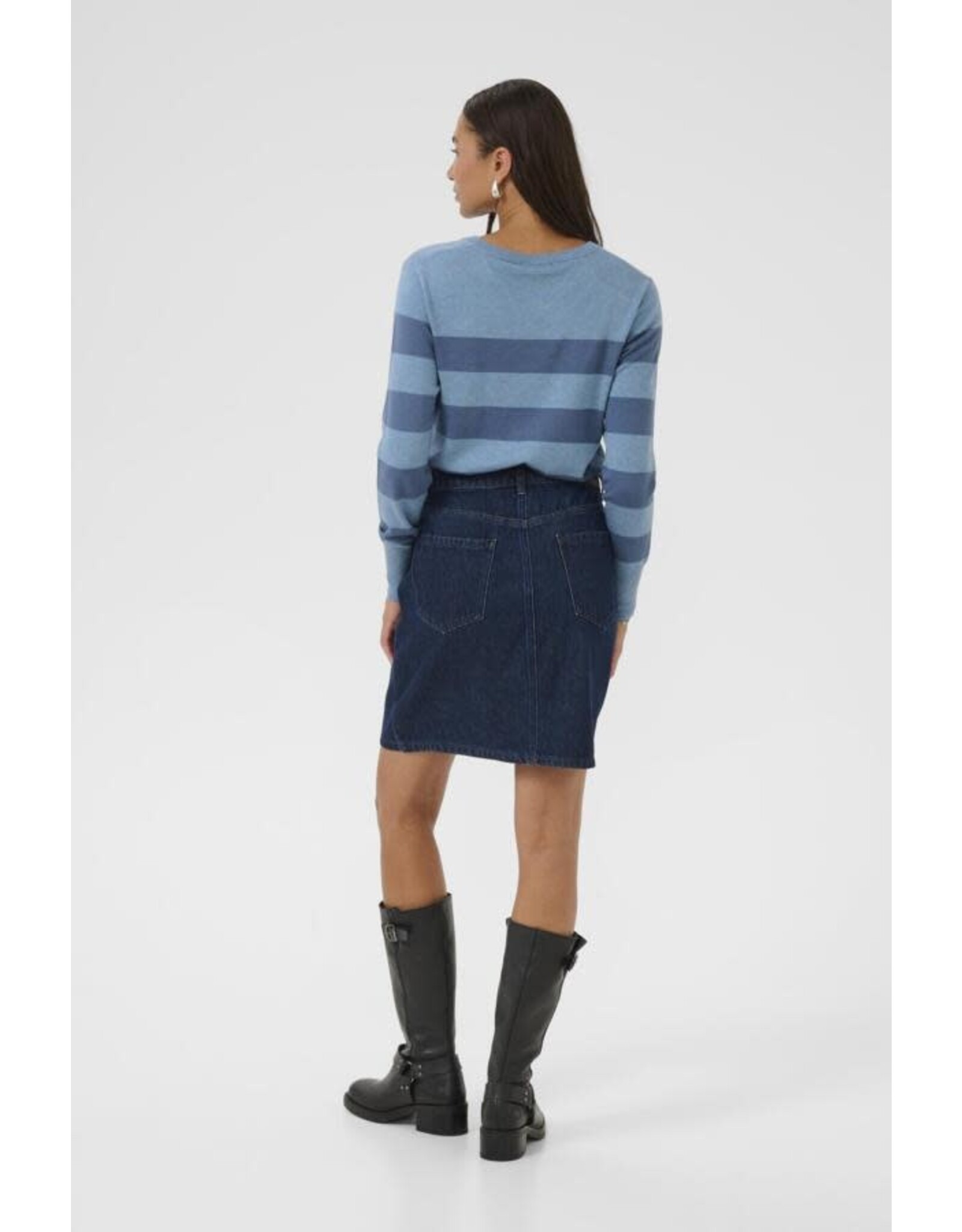 Kaffe Kaffe - Lizza Striped Knit Pullover (Windward)