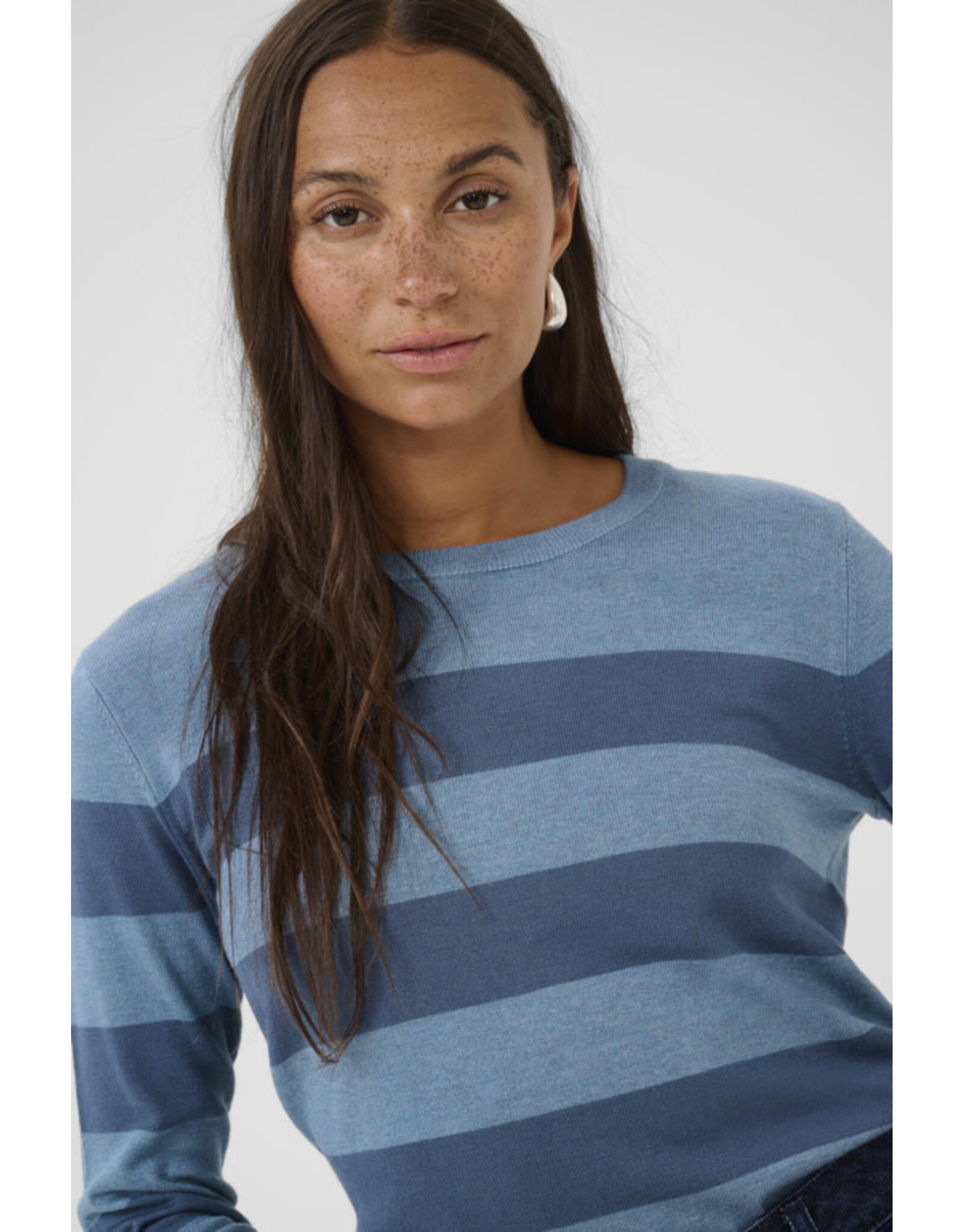 Kaffe Kaffe - Lizza Striped Knit Pullover (Windward)