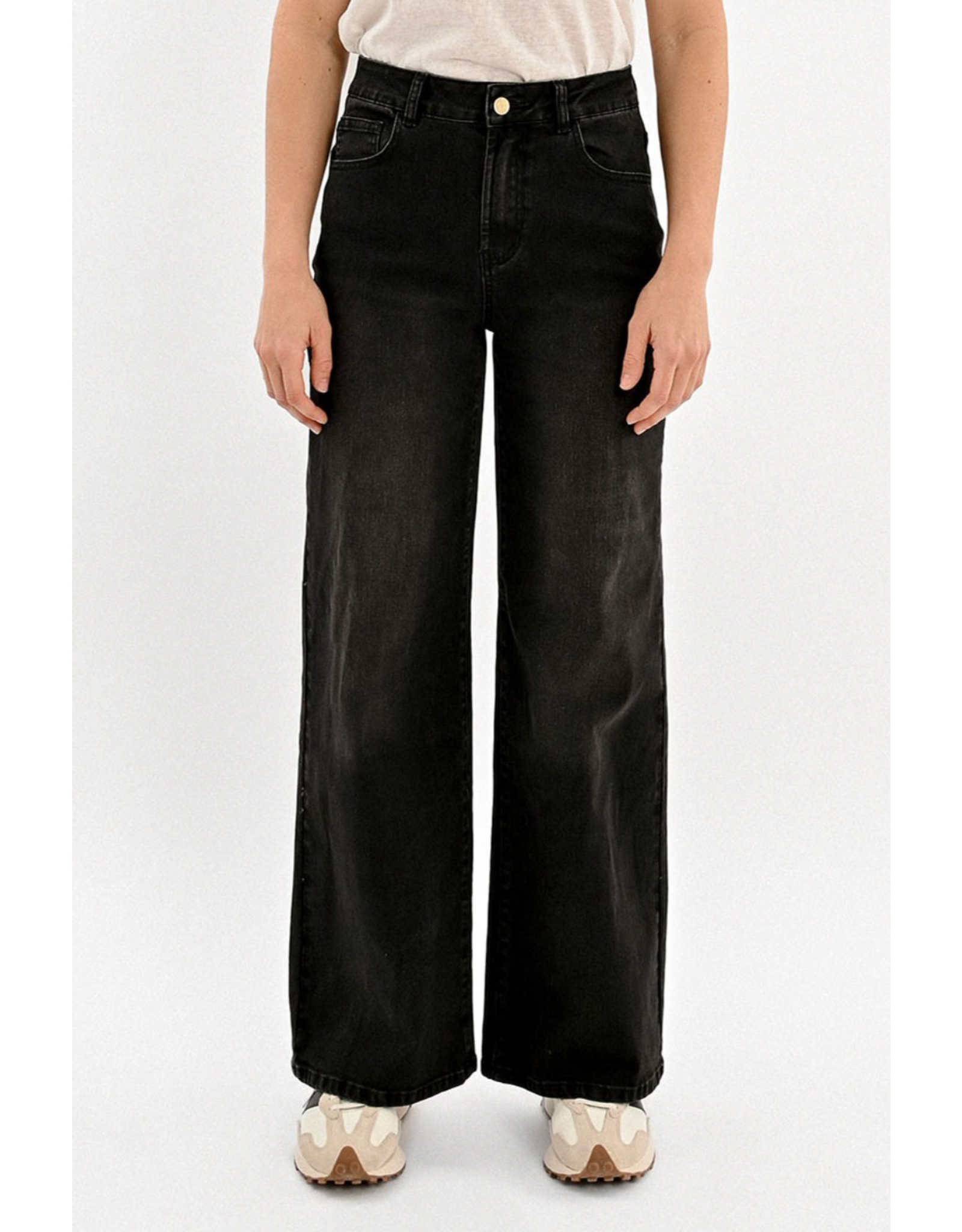 Molly Bracken Molly Bracken - High Waisted Wide leg jeans (Black)