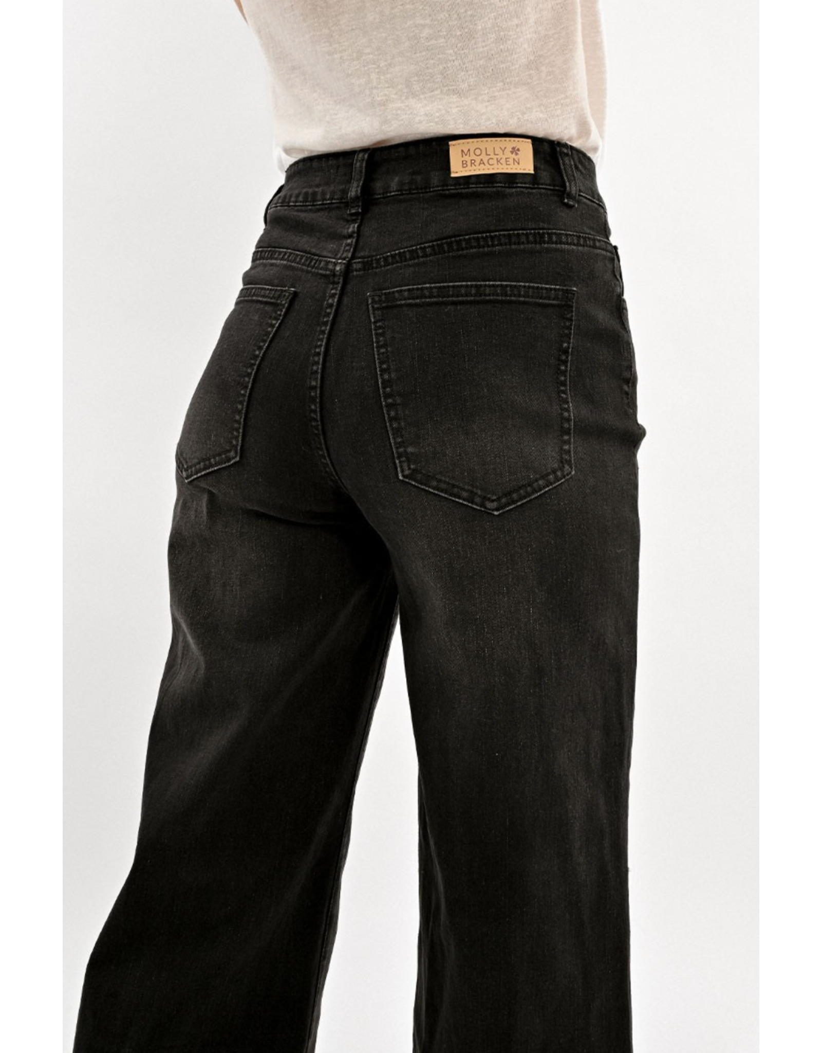 Molly Bracken Molly Bracken - High Waisted Wide leg jeans (Black)