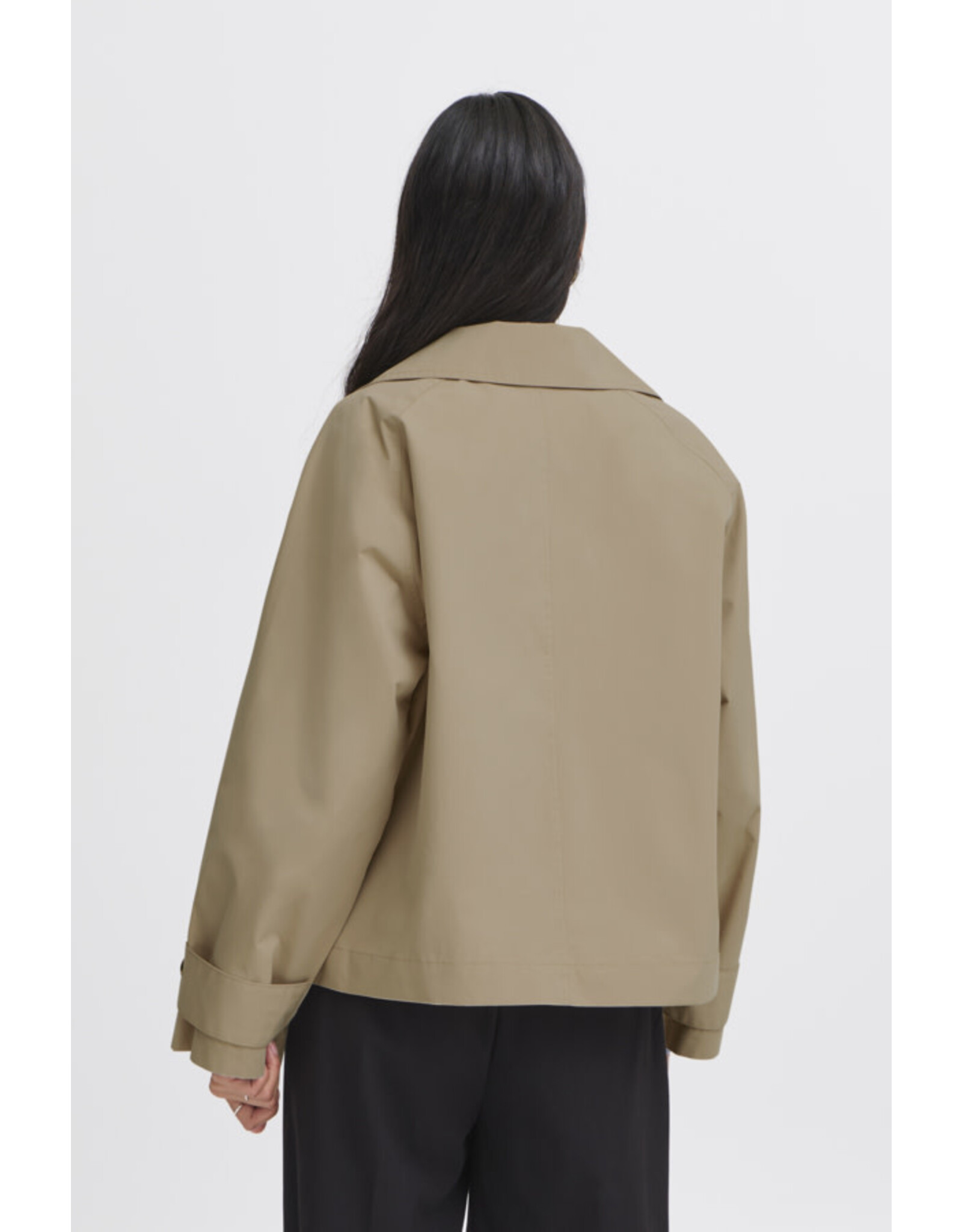 b.young b.young - Calea Cropped Trench Coat (Safari)