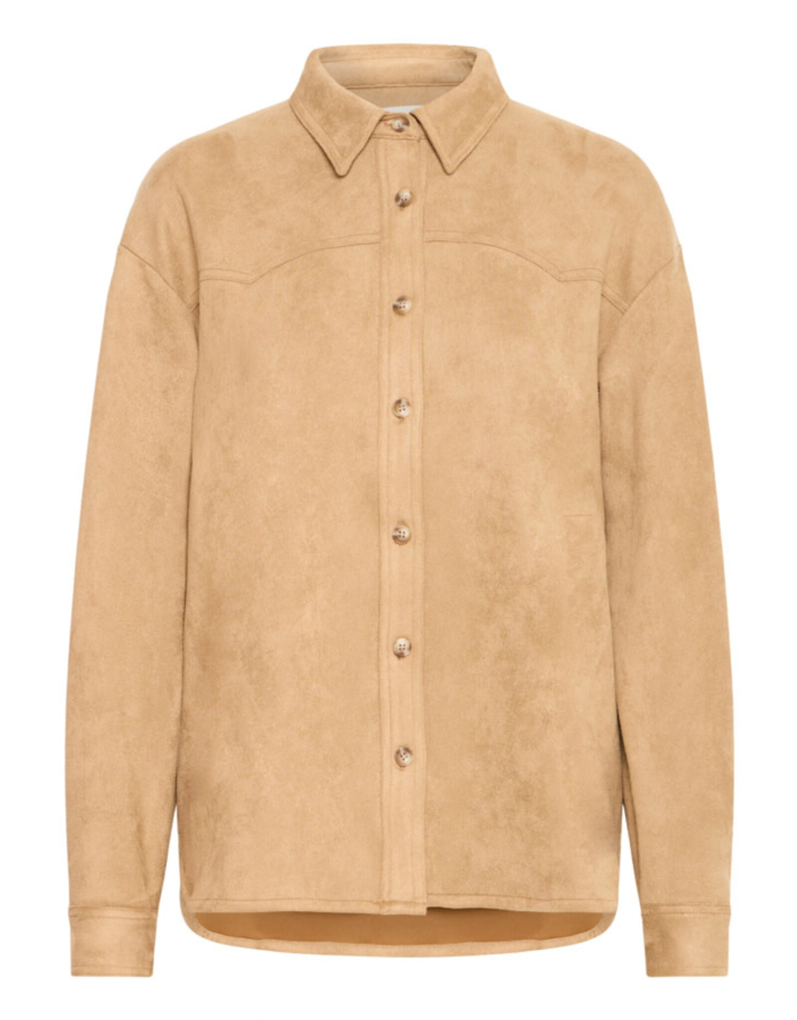 ICHI ICHI - Fano Fringe Detail Button Up (Travertine)