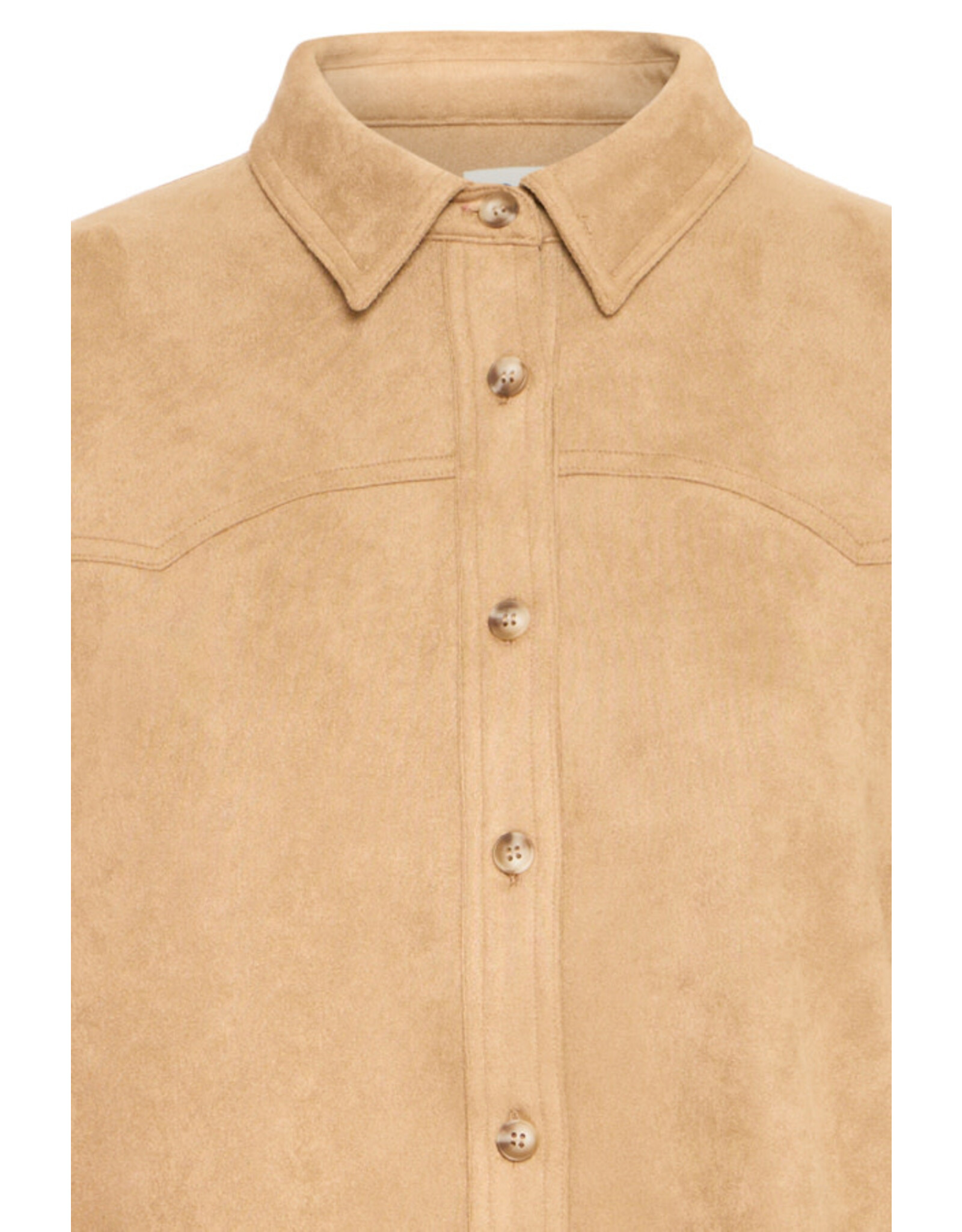 ICHI ICHI - Fano Fringe Detail Button Up (Travertine)