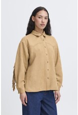 ICHI ICHI - Fano Fringe Detail Button Up (Travertine)