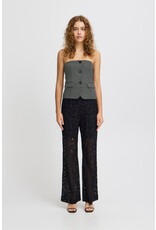 ICHI ICHI - Kate Houndstooth Strapless Top (Black / Grey)