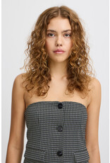 ICHI ICHI - Kate Houndstooth Strapless Top (Black / Grey)