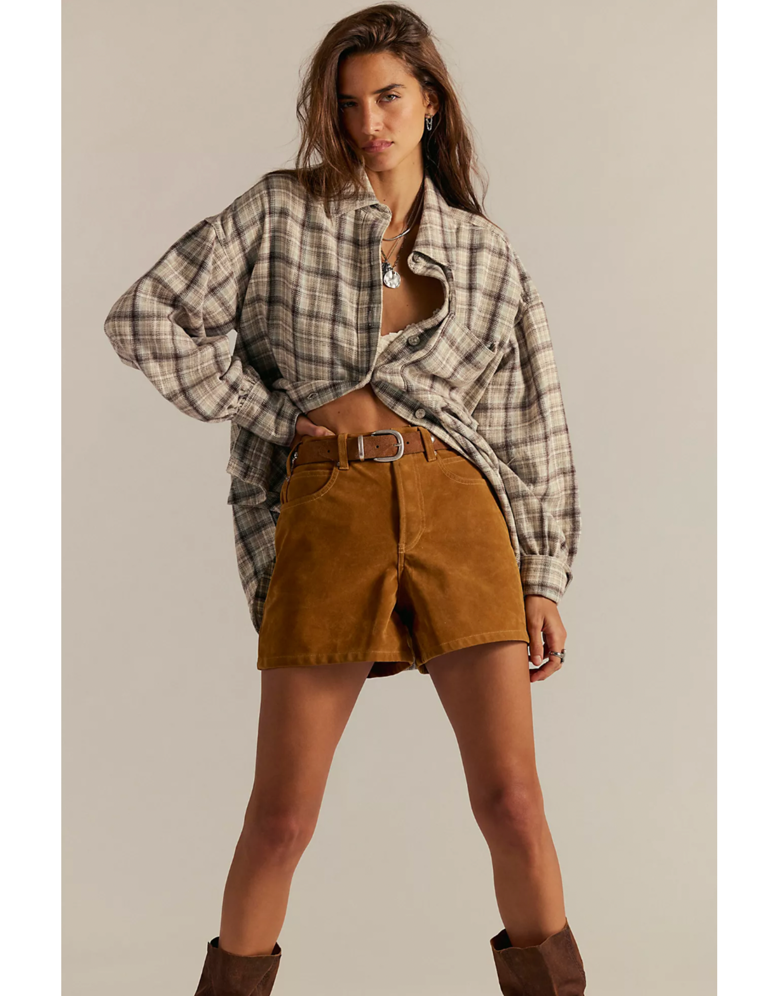 Free people Free People - We The Free Tippi Vegan Suede Shorts (Dark Honey)