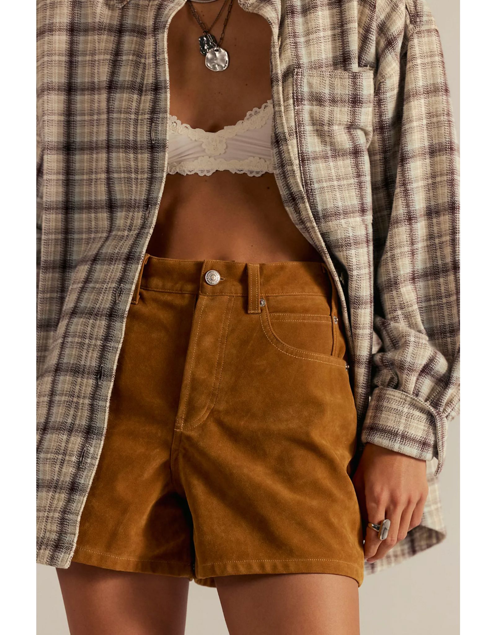 Free people Free People - We The Free Tippi Vegan Suede Shorts (Dark Honey)