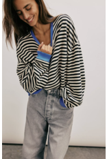 Free people Free People - Classic Striped Oversized Crewneck (Black Combo)