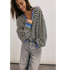 Free people Free People - Classic Striped Oversized Crewneck (Black Combo)