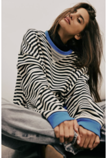 Free people Free People - Classic Striped Oversized Crewneck (Black Combo)