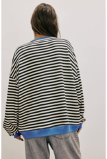 Free people Free People - Classic Striped Oversized Crewneck (Black Combo)