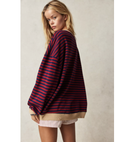 Free people Free People - Classic Striped Oversized Crewneck (Nautical)