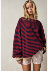 Free people Free People - Classic Striped Oversized Crewneck (Nautical)