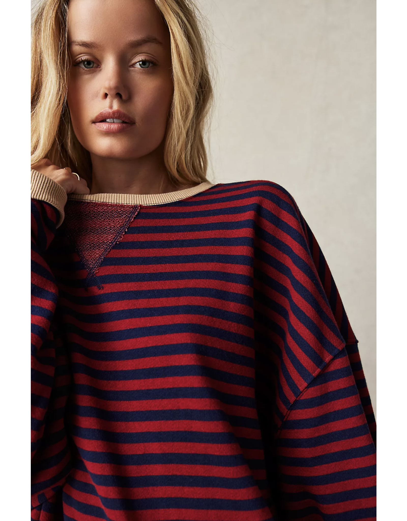 Free people Free People - Classic Striped Oversized Crewneck (Nautical)