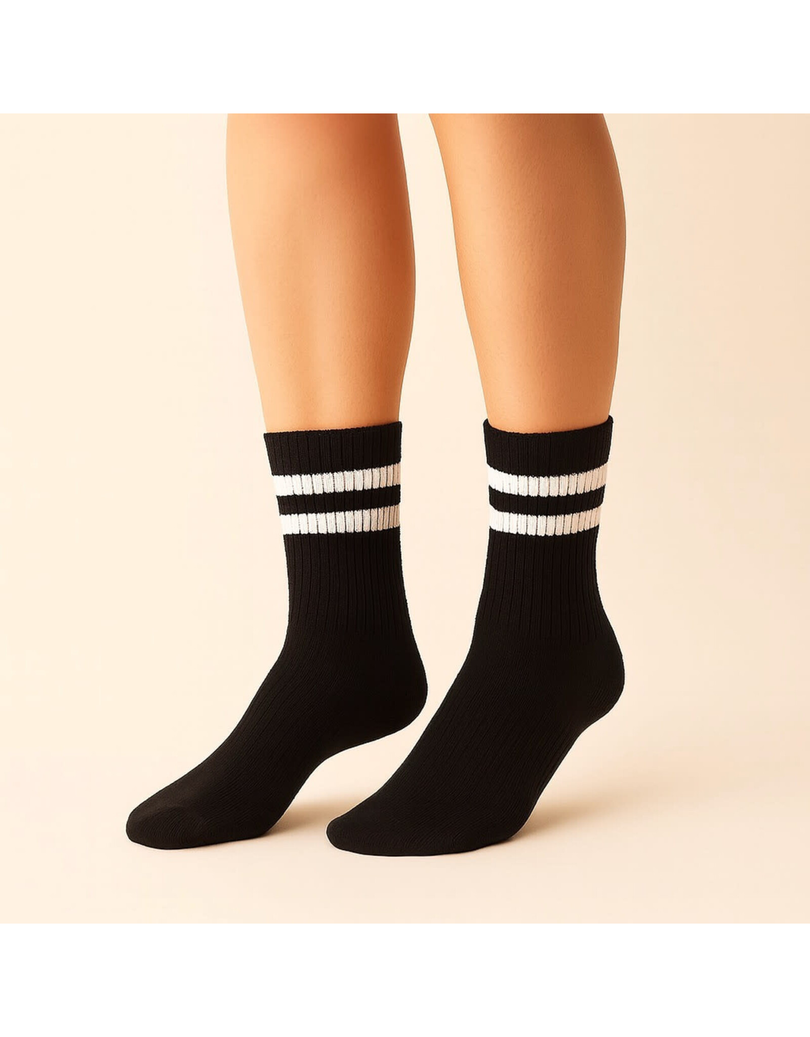 Pika & Bear Pika & Bear - "Bettega" Classic Crew Socks with Stripe Detail (3 pack)