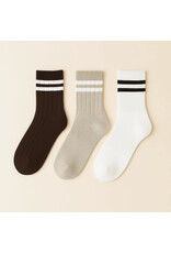 Pika & Bear Pika & Bear - "Bettega" Classic Crew Socks with Stripe Detail (3 pack)
